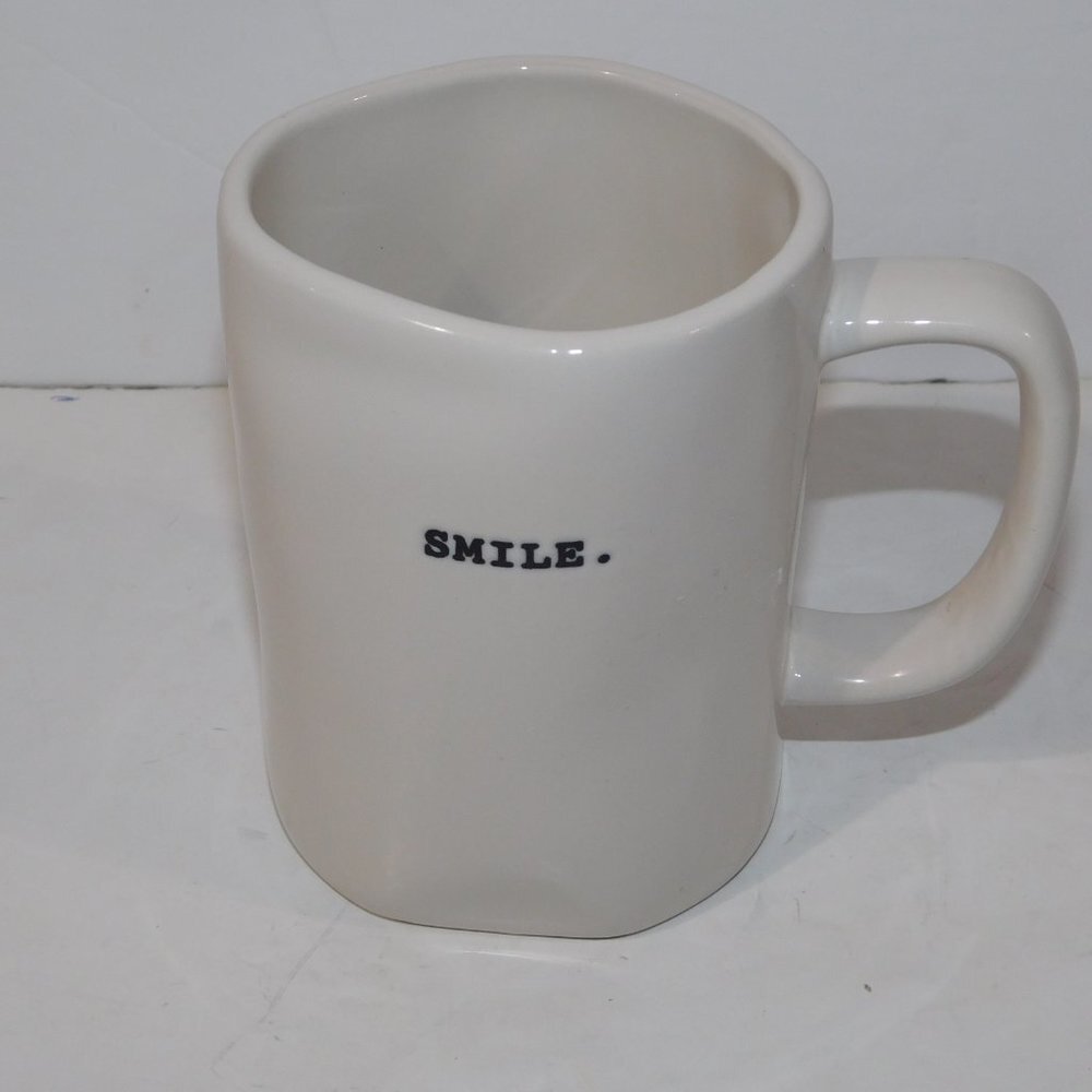 SMILE Rae Dunn typewriter Font 16 oz Coffee mug artisan-style finish - Picture 2 of 5